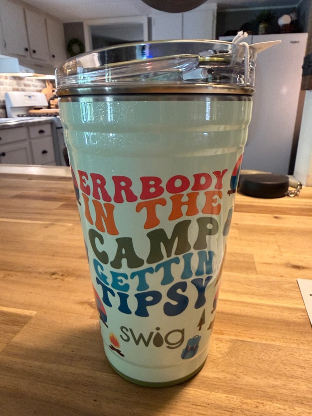 Swig Tipsy Camp Party Tumbler NWT campfire bear hiking